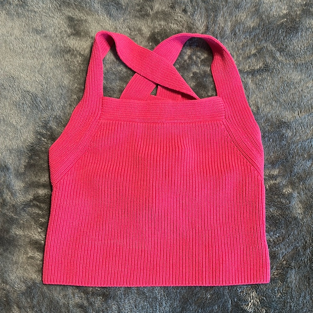 Aritzia Pink Knit crop top 2XS